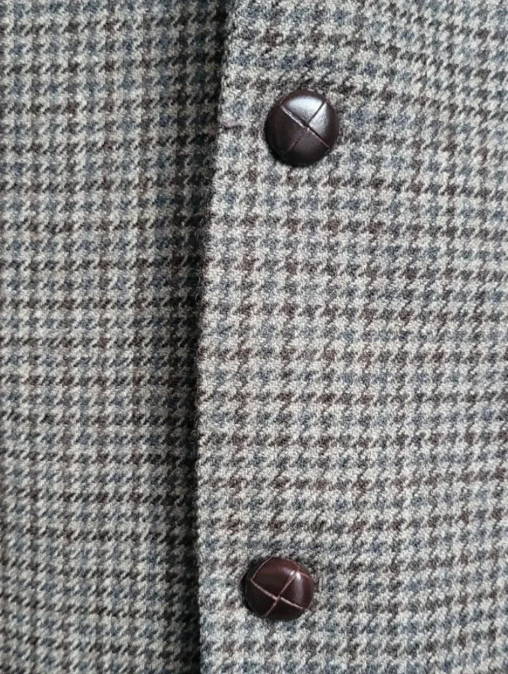 Lauren Ralph Lauren Blazer Mens 48L Brown Wool Trim Fit Houndstooth Sport Jacket